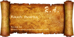 Rauch Avarka névjegykártya